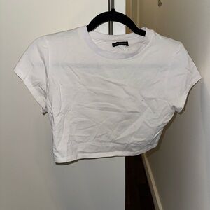 Naked Wardrobe Classic White Crop Top